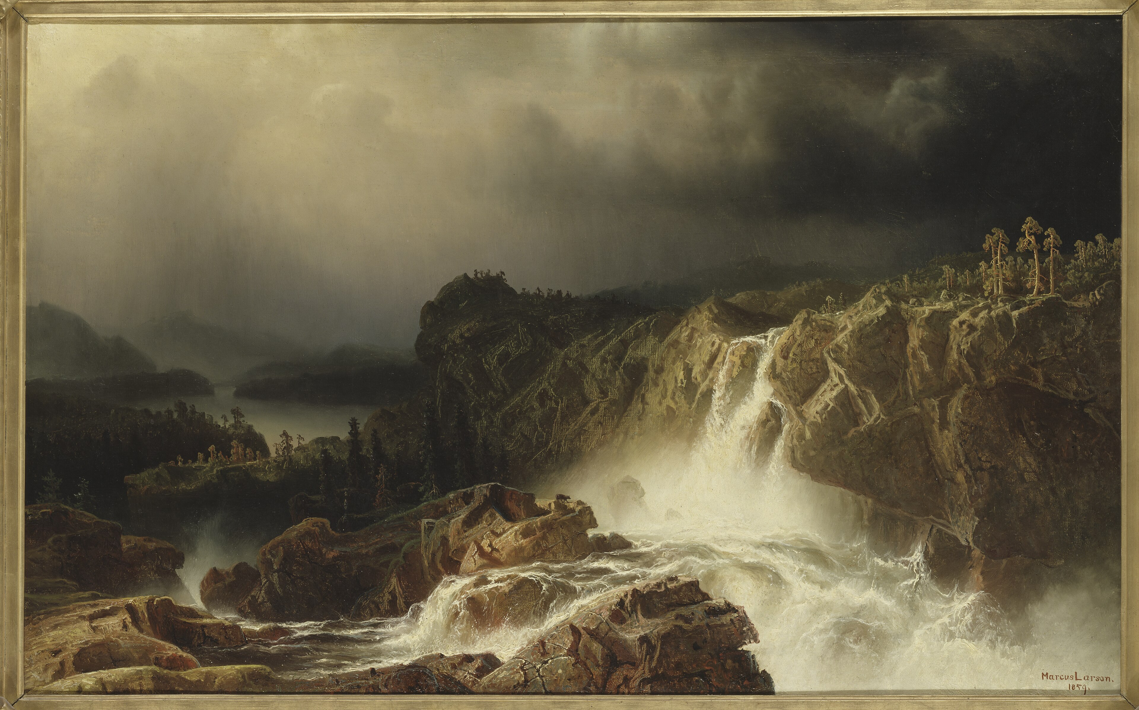 Rocky Landscape with Waterfall
